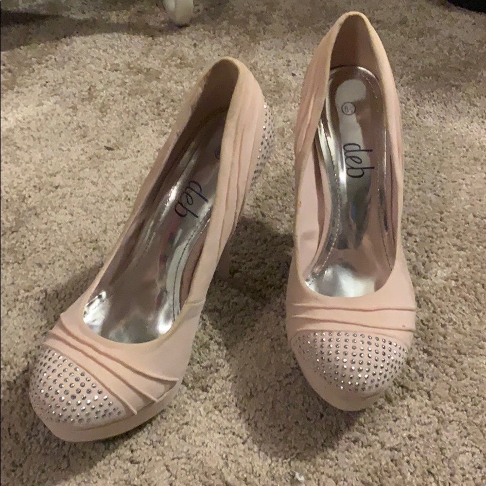 Rhinestone Blush platform heels